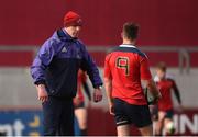 29 December 2016; Munster Development assistant coach Paul O'Connell in conversation with of Jack Stafford of Munster before the Munster Development XV v Ireland U20 XV match at Thomond Park in Limerick. Photo by Diarmuid Greene/Sportsfile