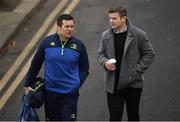 31 December 2016; Leinster scrum coach John Fogarty,left, with former Ireland and Leinster centre Gordon D'Arcy prior to the Guinness PRO12 Round 12 match between Leinster and Ulster at the RDS Arena in Dublin. Photo by Stephen McCarthy/Sportsfile