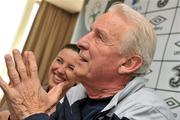 23 May 2011; Republic of Ireland manager Giovanni Trapattoni during a press conference ahead of their side's upcoming Carling Four Nations Tournament game against Northern Ireland on Tuesday. Republic of Ireland Press Conference, Hilton Airport Hotel, Dublin. Picture credit: David Maher / SPORTSFILE