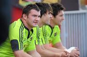 24 May 2011; Munster's Damien Varley, Conor Murray and David Wallace during squad training ahead of their Celtic League Grand Final against Leinster on Saturday. Munster Rugby Squad Training, Thomond Park, Limerick. Picture credit: Diarmuid Greene / SPORTSFILE
