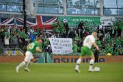 24 May 2011; Northern Ireland supporters display a banner during the game. Carling Four Nations Tournament, Republic of Ireland v Northern Ireland, Aviva Stadium, Lansdowne Road, Dublin. Picture credit: David Maher / SPORTSFILE