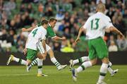 24 May 2011; Simon Cox, Republic of Ireland, shoots to score his side's fifth goal. Carling Four Nations Tournament, Republic of Ireland v Northern Ireland, Aviva Stadium, Lansdowne Road, Dublin. Picture credit: David Maher / SPORTSFILE