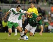 24 May 2011; Liam Lawrence, Republic of Ireland, in action against Craig Cathcart, Northern Ireland. Carling Four Nations Tournament, Republic of Ireland v Northern Ireland, Aviva Stadium, Lansdowne Road, Dublin. Picture credit: Brian Lawless / SPORTSFILE