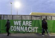31 December 2016; Supporters arrive ahead of the Guinness PRO12 Round 12 match between Connacht and Munster at Sportsground in Galway. Photo by Brendan Moran/Sportsfile