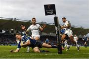 31 December 2016; Rory O'Loughlin of Leinster goes over to score his side's third try during the Guinness PRO12 Round 12 match between Leinster and Ulster at the RDS Arena in Dublin. Photo by Stephen McCarthy/Sportsfile
