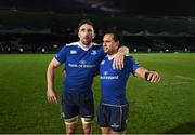 31 December 2016; Jack Conan, left, and Isa Nacewa of Leinster following the Guinness PRO12 Round 12 match between Leinster and Ulster at the RDS Arena in Dublin. Photo by Stephen McCarthy/Sportsfile