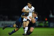 31 December 2016; Brett Herron of Ulster is tackled by Jack McGrath, left, and Sean O’Brien of Leinster during the Guinness PRO12 Round 12 match between Leinster and Ulster at the RDS Arena in Dublin. Photo by David Fitzgerald/Sportsfile