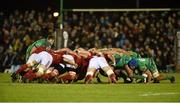 31 December 2016; A general view of a scrum during the Guinness PRO12 Round 12 match between Connacht and Munster at Sportsground in Galway. Photo by Diarmuid Greene/Sportsfile