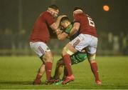 31 December 2016; Rory Parata of Connacht is tackled by James Cronin, left, and Billy Holland of Munster during the Guinness PRO12 Round 12 match between Connacht and Munster at Sportsground in Galway. Photo by Diarmuid Greene/Sportsfile