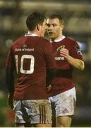 31 December 2016; Ian Keatley, 10, celebrates with team-mate Keith Earls of Munster after the Guinness PRO12 Round 12 match between Connacht and Munster at Sportsground in Galway. Photo by Diarmuid Greene/Sportsfile