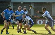 1 January 2017; Tom Connolly of Dublin in action against Ronan Walsh of Dubs Stars during the Hurling Challenge game between Dublin and Dubs Stars at Parnell Park in Dublin. Photo by David Maher/Sportsfile