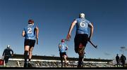 1 January 2017; Dublin players run out onto the pitch for the start of the second half during the Hurling Challenge game between Dublin and Dubs Stars at Parnell Park in Dublin. Photo by David Maher/Sportsfile