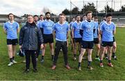 1 January 2017; Dublin manager Jim Gavin with members of the Dublin team before the start of the Football Challenge game between Dublin and Dubs Stars at Parnell Park in Dublin. Photo by David Maher/Sportsfile