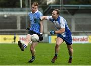 1 January 2017; Ciaran Reddin of Dublin in action against Ross O'Brein of Dubs Stars during the Football Challenge game between Dublin and Dubs Stars at Parnell Park in Dublin. Photo by David Maher/Sportsfile