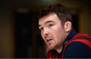 2 January 2017; Peter O'Mahony of Munster speaking during a press conference at University of Limerick in Limerick. Photo by Diarmuid Greene/Sportsfile