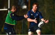2 January 2017; Peadar Timmins, right, and Richardt Strauss of Leinster during squad training at UCD in Dublin. Photo by Ramsey Cardy/Sportsfile