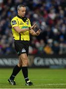 31 December 2016; Referee John Lacey during the Guinness PRO12 Round 12 match between Leinster and Ulster at the RDS Arena in Dublin. Photo by Piaras Ó Mídheach/Sportsfile