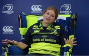 31 December 2016; Leinster supporter Merri Gardiner participates in Canterbury Leinster Stories ahead of the Guinness PRO12 Round 12 match between Leinster and Ulster at the RDS Arena in Dublin. Photo by Piaras Ó Mídheach/Sportsfile