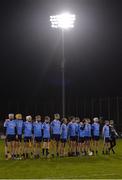 4 January 2017; Dublin players stand for the National Anthem prior to the Bord na Mona Walsh Cup Group 3 Round 1 match between Dublin and Carlow at Parnell Park in Dublin. Photo by Piaras Ó Mídheach/Sportsfile