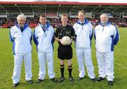 22 May 2011; Referee Joe McQuillan, centre, along with his umpires, from left, Tommy O'Reilly, Jimmy Galligan, Kieran Brady and TP Gray. Ulster GAA Football Senior Championship Quarter-Final, Derry v Fermanagh, Celtic Park, Derry. Picture credit: Oliver McVeigh / SPORTSFILE