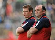 22 May 2011; Fermanagh manager John O'Neill, right, and his assistant Simon Bradley. Ulster GAA Football Senior Championship Quarter-Final, Derry v Fermanagh, Celtic Park, Derry. Picture credit: Oliver McVeigh / SPORTSFILE