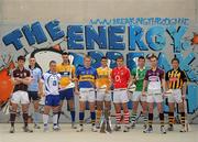 25 May 2011; At the launch of the 2011 Bord Gáis Energy GAA Hurling Under 21 All-Ireland Championship was, from left, David Burke, Bord Gáis Energy Ambassador, Galway, Liam Rushe, Bord Gáis Energy Ambassador, Dublin, Noel Connors, Bord Gáis Energy Ambassador, Waterford, Darach Honan, Bord Gáis Energy Ambassador, Clare, Noel McGrath, Bord Gáis Energy Ambassador, Tipperary, Matthew Donnelly, Antrim, William Egan, Bord Gáis Energy Ambassador, Cork, Kevin Downes, Limerick, Mark Fanning, Wexford, and Conor Fogarty, Bord Gáis Energy Ambassador, Kilkenny. The Championship kicks off with a thriller between Waterford and Tipperary in the Munster Championship on Wednesday, 1st June and this year’s campaign will bring fans a range of new and exclusive features online and on match days. See breakingthrough.ie for more details. C.L.G. Na Fianna, Mobhi Road, Glasnevin, Dublin. Picture credit: Stephen McCarthy / SPORTSFILE