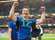 21 May 2011; Leinster's Brian O'Driscoll celebrates after the game. Heineken Cup Final, Leinster v Northampton Saints, Millennium Stadium, Cardiff, Wales. Picture credit: Matt Browne / SPORTSFILE