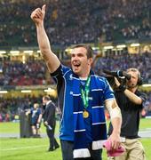 21 May 2011; Leinster's Shane Jennings celebrates after the game. Heineken Cup Final, Leinster v Northampton Saints, Millennium Stadium, Cardiff, Wales. Picture credit: Matt Browne / SPORTSFILE
