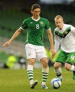 24 May 2011; Keith Andrews, Republic of Ireland, in action against Liam Booyce, Northern Ireland. Carling Four Nations Tournament, Republic of Ireland v Northern Ireland, Aviva Stadium, Lansdowne Road, Dublin. Picture credit: Brian Lawless / SPORTSFILE
