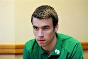 26 May 2011; Republic of Ireland's Seamus Coleman during a mixed media zone ahead of their side's Carling Four Nations Tournament game against Scotland on Sunday. Republic of Ireland Media Mixed Zone, Grand Hotel, Malahide, Dublin. Picture credit: Brian Lawless / SPORTSFILE