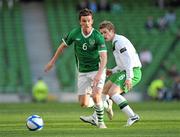 24 May 2011; Kevin Foley, Republic of Ireland, in action against Steven Davis, Northern Ireland. Carling Four Nations Tournament, Republic of Ireland v Northern Ireland, Aviva Stadium, Lansdowne Road, Dublin. Picture credit: Barry Cregg / SPORTSFILE