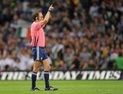 21 May 2011; Referee Romain Poit calls for the ball ahead of the game. Heineken Cup Final, Leinster v Northampton Saints, Millennium Stadium, Cardiff, Wales. Picture credit: Ray McManus / SPORTSFILE
