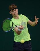 5 January 2017; Simon Carr in action during a practice game at the Tennis Ireland National Training Centre in Glasnevin, Dublin. Photo by Eóin Noonan/Sportsfile