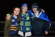 6 January 2017; Leinster supporters Jennifer and Rachel Byrne and Emma Costello, from Drumree, Co. Meath, ahead of the Guinness PRO12 Round 13 match between Leinster v Zebre at the RDS Arena in Ballsbridge, Dublin.  Photo by Ramsey Cardy/Sportsfile