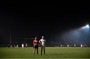 6 January 2017; Tim O'Mahony of Cork and Shane Roche of UCC stand for the national anthem ahead of the Canon O'Brien Cup match between Cork and UCC at UCC in the Mardyke, Cork. Photo by Brendan Moran/Sportsfile