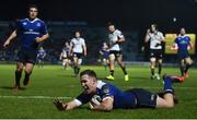 6 January 2017; Rory O'Loughlin of Leinster scores his side's fifth try during the Guinness PRO12 Round 13 match between Leinster and Zebre at the RDS Arena in Ballsbridge, Dublin. Photo by Ramsey Cardy/Sportsfile