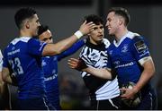 6 January 2017; Leinster's Rory O'Loughlin, right, is congratulated by team-mates Noel Reid, left, and Jamison Gibson-Park scores his side's seventh try during the Guinness PRO12 Round 13 match between Leinster and Zebre at the RDS Arena in Ballsbridge, Dublin. Photo by Ramsey Cardy/Sportsfile