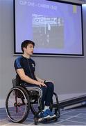 7 January 2017; Jamie Wall, coach of the Mary Immaculate College of Education Fitzgibbon Cup team, speaking at the GAA Annual Games Development Conference in Croke Park, Dublin. Photo by Seb Daly/Sportsfile