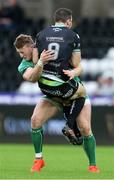 7 January 2017; Tom Habberfield of Ospreys is tackled by Peter Robb of Connacht during the Guinness PRO12 Round 13 match between Ospreys and Connacht at Liberty Stadium  in Swansea, Wales. Photo by Chris Fairweather/Sportsifle