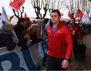 7 January 2017; CJ Stander of Munster arrives prior to the European Rugby Champions Cup Pool 1 Round 1 match between Racing 92 and Munster at the Stade Yves-Du-Manoir in Paris, France. Photo by Stephen McCarthy/Sportsfile