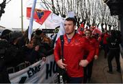 7 January 2017; Peter O’Mahony of Munster arrives prior to the European Rugby Champions Cup Pool 1 Round 1 match between Racing 92 and Munster at the Stade Yves-Du-Manoir in Paris, France. Photo by Stephen McCarthy/Sportsfile