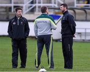 7 January 2017; Kildare manager Cian O'Neill, centre, with selectors Ronan Sweeney, right, and Enda Murphy before the Bord na Mona Walsh Cup Group 2 Round 1 match between Kildare and Longford at St Conleth's Park in Newbridge, Co. Kildare. Photo by Matt Browne/Sportsfile