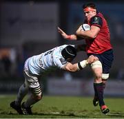 7 January 2017; CJ Stander of Munster is tackled by Chris Masoe of Racing 92 on his way to scoring his side's second try during the European Rugby Champions Cup Pool 1 Round 1 match between Racing 92 and Munster at the Stade Yves-Du-Manoir in Paris, France. Photo by Stephen McCarthy/Sportsfile
