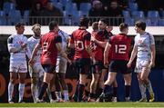 7 January 2017; Andrew Conway, 14, is congratulated by his Munster team-mates, including Conor Murray, after scoring his side's third try during the European Rugby Champions Cup Pool 1 Round 1 match between Racing 92 and Munster at the Stade Yves-Du-Manoir in Paris, France. Photo by Stephen McCarthy/Sportsfile