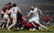 7 January 2017; Niall Scannell of Munster goes over to score his side's fourth try during the European Rugby Champions Cup Pool 1 Round 1 match between Racing 92 and Munster at the Stade Yves-Du-Manoir in Paris, France. Photo by Stephen McCarthy/Sportsfile