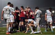 7 January 2017; Munster players and Racing 92 players reacts after Niall Scannell scored Munster's fourth try during the European Rugby Champions Cup Pool 1 Round 1 match between Racing 92 and Munster at the Stade Yves-Du-Manoir in Paris, France. Photo by Stephen McCarthy/Sportsfile