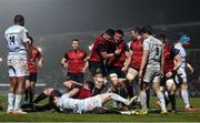 7 January 2017; Munster players and Racing 92 players reacts after Niall Scannell scored Munster's fourth try during the European Rugby Champions Cup Pool 1 Round 1 match between Racing 92 and Munster at the Stade Yves-Du-Manoir in Paris, France. Photo by Stephen McCarthy/Sportsfile