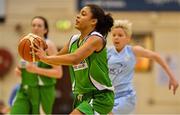7 January 2017; Jazmen Boone of Courtyard Liffey Celtics in action against Becky Woods of DCU Mercy during the Hula Hoops Women's National Cup semi-final match between DCU Mercy and Courtyard Liffey Celtics at the Neptune Stadium in Cork. Photo by Brendan Moran/Sportsfile