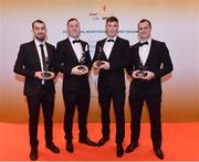 3 November 2017; Warwickshire hurlers, from left, John Collins, Dean Bruen, Paul Uniacke and Liam Watson, after collecting their Lory Meagher Champion 15 award during the PwC All Stars 2017 at the Convention Centre in Dublin. Photo by Sam Barnes/Sportsfile