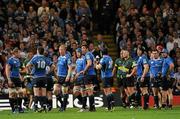 21 May 2011; Leinster players watch on as they await the decision of the TMO. Heineken Cup Final, Leinster v Northampton Saints, Millennium Stadium, Cardiff, Wales. Picture credit: Ray McManus / SPORTSFILE